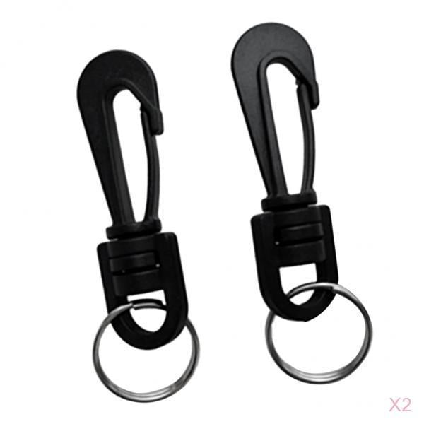 SM SunniMix 4Pcs Lightweight Plastic Swivel Snap Hook Clip & Split Key Ring Scuba Diving Camping Backpack Keychain Buckle Accessories 