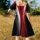 thumbnail image 5 of Vestido floral de medianoche de manga corta para mujer, estilo coreano, verano 2025, 5 of 7