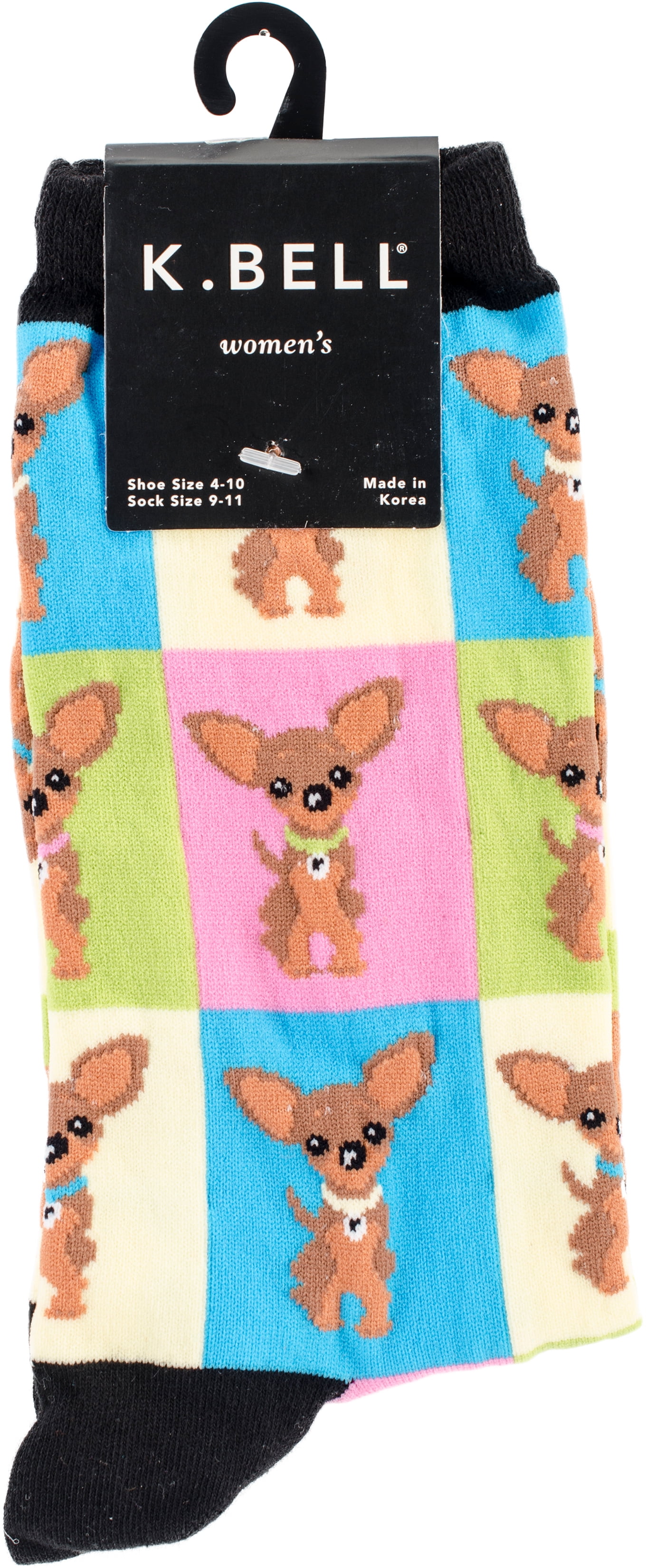 K.Bell Women's Chihuahua Crew Socks 