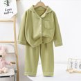 thumbnail image 2 of KPOPLK Teen Girl Pajamas Sets Long Sleeve Cotton Pajamas Baby Girls Clothes PJs Two Piece Kids Jammies 3 Months 15 Years Size 12-18 Months,Green, 2 of 9