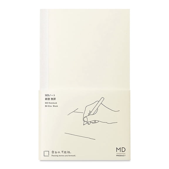 Midori MD Notebooks - B6 Slim, Blank, White
