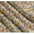 thumbnail image 3 of Soimoi Pink Cotton Voile Fabric Artistic Bird & Floral Print Fabric by the Yard 56 Inch Wide, 3 of 7