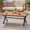 Brown+Black, variant on Outdoor Acacia Wood Coffee Table with Rustic Metal Legs, 43.25 L Shabby Chic Coffee Table for Patio, Brown and Black