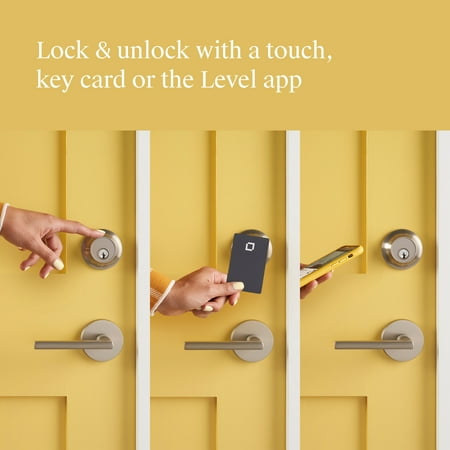 Level - Touch Edition Smart Lock Bluetooth Replacement Deadbolt with App/Key/Voice Assistant Access - Satin Nickel