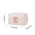 thumbnail image 3 of Btomtd Personalized Initial Makeup Bag for Women, Waterproof Travel Toiletry Bag with Zipper, Small Cosmetic Bags for Storage and Organization, White, 3 of 6