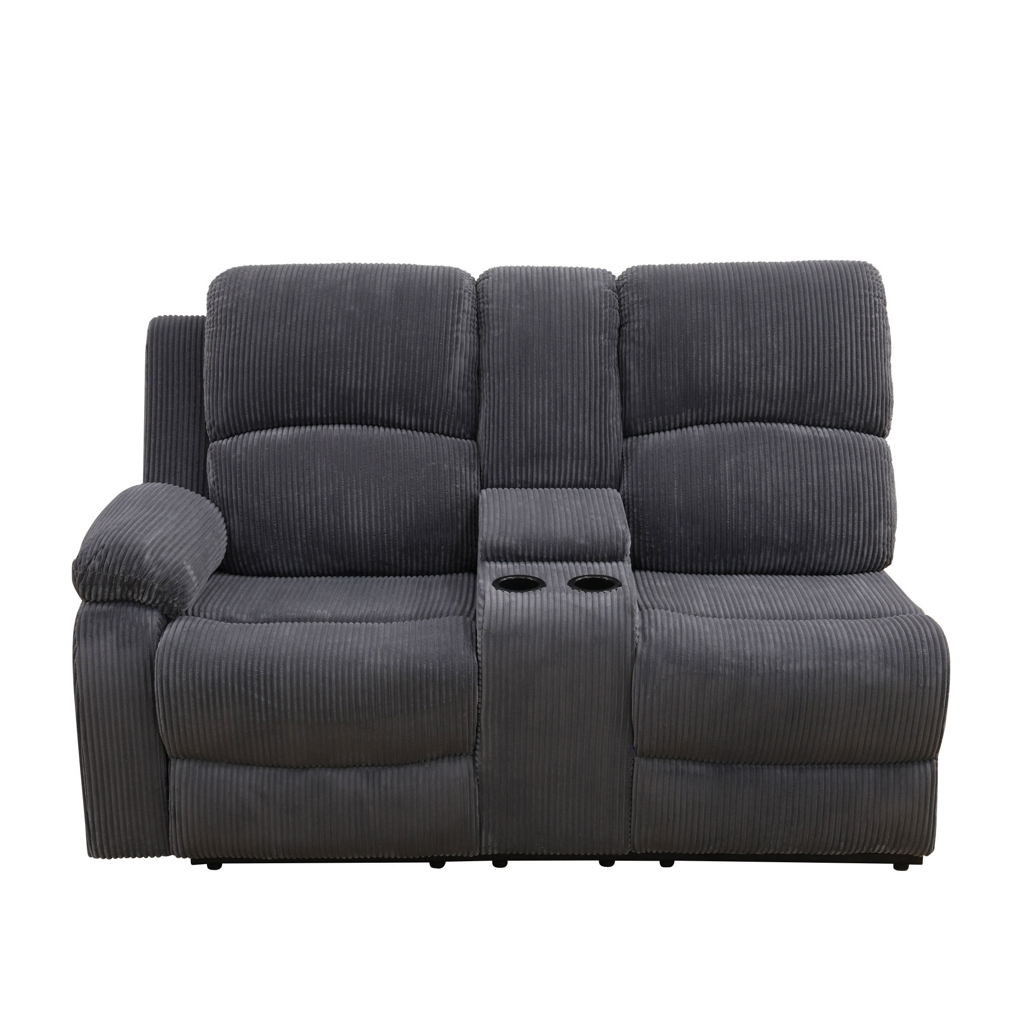 Gewnee Chenille Manual Reclining Sectional Sofa with Cup Holders ,Oversize Reclining Couch for Living Room