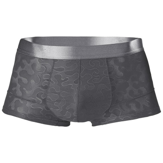 asdoklhq Underwear for Men,Men's ice silk pattern flat angle perspective boxer briefs