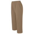 thumbnail image 5 of CHUOU 2024 Women's Casual Loose Elastic Waist Cotton Trousers Seven Point Wide Leg Pants, 5 of 5
