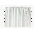 thumbnail image 4 of Your Zone White Pom Pom Room Darkening Rod Pocket Top Single Curtain Panel, 38" x 84", 4 of 7