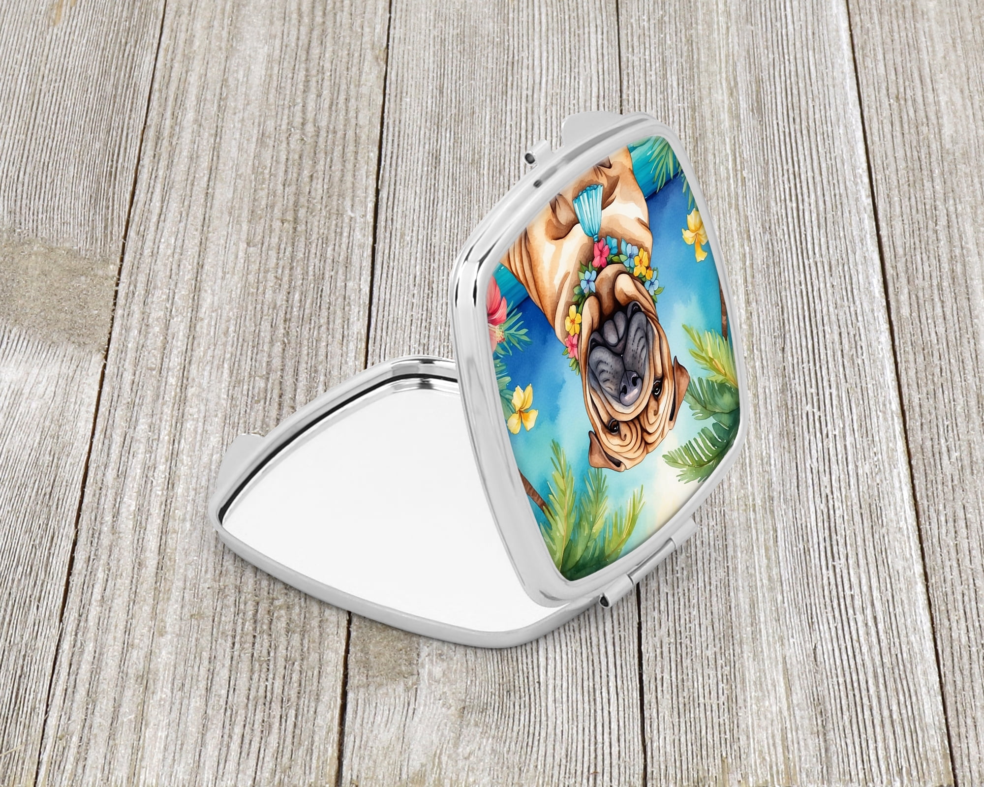 Shar Pei Luau Compact Mirror 2.75 in x 3 in