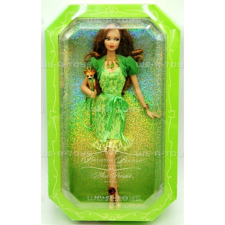 Miss Peridot Barbie Doll August Birthstone Beauties Collection Pink Label  K8697