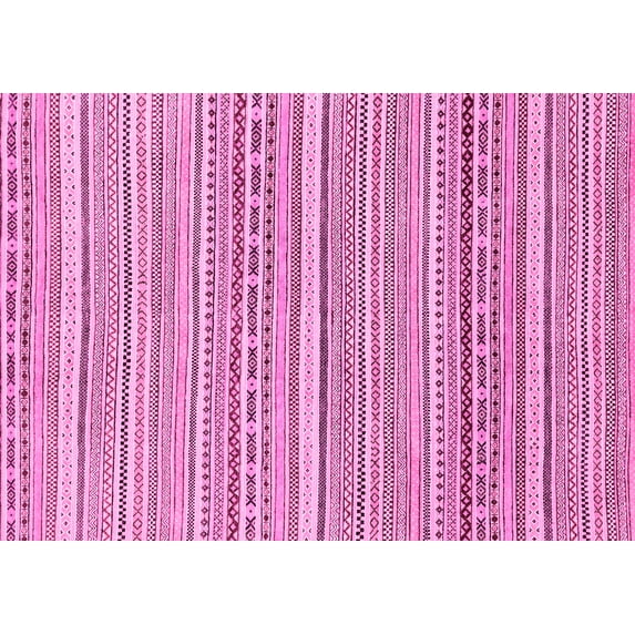 Ahgly Company Indoor Rectangle Abstract Pink Modern Area Rugs, 2' x 5'