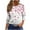 01-Pink, variant on Ounisa Womens 3/4 Sleeve Tops 2025 Summer Floral Print Round Neck Shirts Loose Fit Three Quarter Sleeve Tshirts
