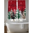 thumbnail image 4 of Red Tree Christmas Sheer Curtains 72 Inch Length 2 Panels Set, Xmas Tree Snowflake Plaid Voile Window Treatment Rod Pocket Curtains Sheers Drapes for Bedroom/Living Room/Kitchen 52"x72"x2, 4 of 7
