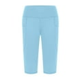 thumbnail image 6 of HAJWOH Women's Yoga Pants Leggings with Pockets High Waisted Knee Length Capris Stretch for Casual Workout Exercise, 6 of 6