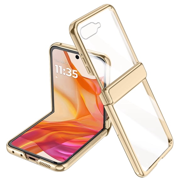 Funda transparente YQODSZ para Motorola Razr 2024 con protección para bisagras