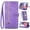 Purple, variant on for iPhone 17 Wallet Case for Women Men, Durable PU Leather Magnetic Flip Lanyard Strap Wristlet Zipper Card Holder Wallet Phone Case for iPhone 17 - Blue