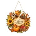 thumbnail image 2 of Small Fall Wreath, Welcome Sign, Autumn Door Decor for Front Door | Cute Hello Fall wreath for front door, wall, office, entryway, and indoor outdoor autumn harvest decor. D, 2 of 8