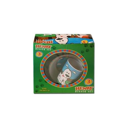 DDI 1456018 3 Pc Kid Dog Dinner Set Plate Bowl Drinking Cup Case Of 48