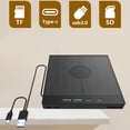 thumbnail image 3 of Unidad Externa CD/DVD Hugtrwg 7 en 1 USB 3.0 con Ranuras para Tarjetas TF/SD, 3 of 9