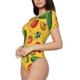 thumbnail image 2 of Naloa Colorful Vegetables Women's Short-Sleeved Onesie, One-Piece Swimsuit for Parties, dates, clubs - Small, 2 of 9