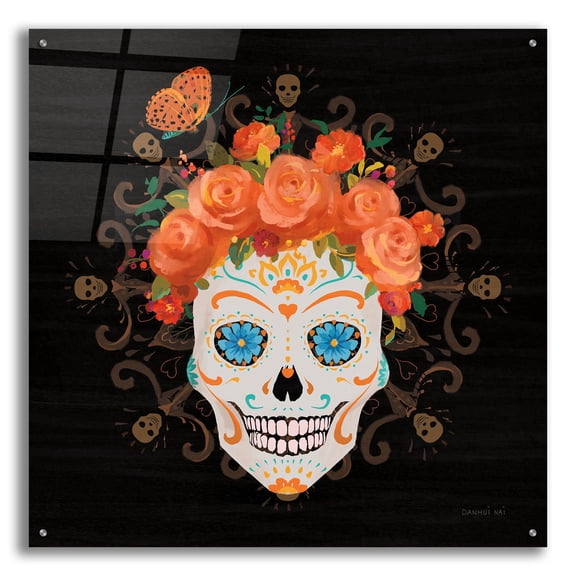 Epic Art 'Dia De Los Muertos 1' by Danhui Nai Acrylic Glass Wall Art, 36" x 36"