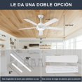 thumbnail image 2 of Ohniyou Ventilador de Techo de 52 Pulgadas con Luz y Control Remoto, 6 Velocidades, Luz Regulable, Reversible, Motor DC Silencioso, Ventilador de Techo de Granja Blanco para Interior y Exterior, 2 of 8