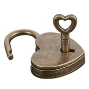 Grandest Birch Vintage Heart Shape Mini Padlock Bag Travel Suitcase Luggage Box Case Key Lock Vintage Heart Shape Mini Anti-theft