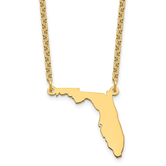 925 Sterling Silver Necklace with Pendants Chain Silver/Gold-plated Florida State