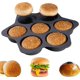 thumbnail image 3 of Silicone Hamburger Bun Mold 7 cavity loaf pan Non Stick Baking Pannon-stick pan easy to release, 3 of 4