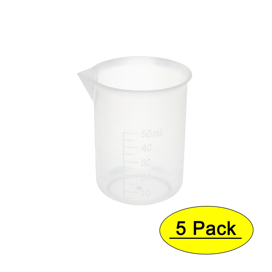 5 pcs Kitchen Lab 50mL Plastic Measuring Cup Jug Pour Spout Container