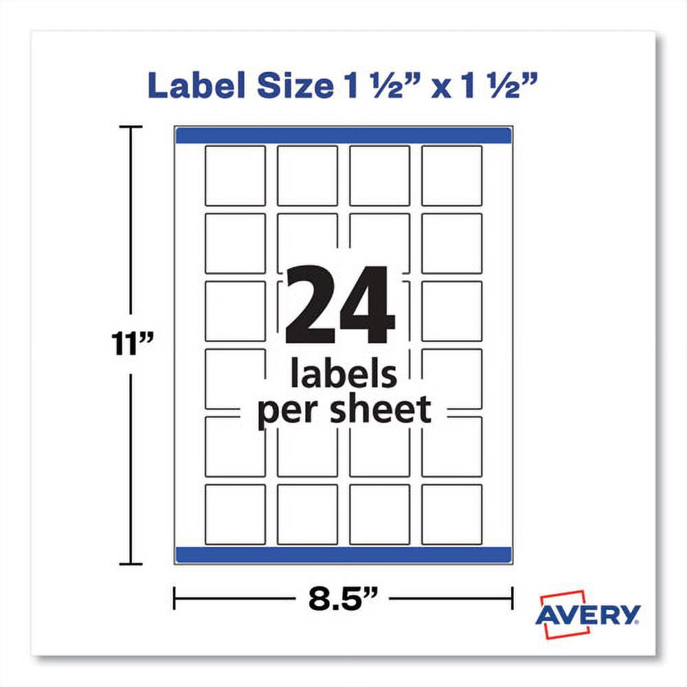 "Square Labels With Sure Feed And Trueblock, 1 1/2 X 1 1/2, White, 600/pack | Bundle of 2 Packs"