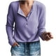 thumbnail image 1 of Blusa de manga larga con cuello en V abotonada informal de moda para mujer Pompotops gfhjh5450, 1 of 5