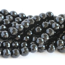 8mm Grade A Black Onyx Faceted Round Beads Genuine Gemstone Natural Jewelry Making