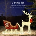 thumbnail image 2 of Best Choice Products XL Lighted Christmas 5ft Reindeer & Sleigh Holiday Outdoor Decor Set w/265 LED Lights - White, 2 of 7