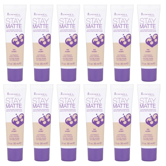 Pack of (12) RIMMEL LONDON Stay Matte Liquid Mousse Foundation - Ivory