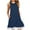 Blue, variant on WIZUTIZ Sundresses for Women Loose Swing High Rise Mini Dress Solid Shift Dress Round Neck Sleeveless Pleated Dress for Women's Lace Trim with Pockets Super Soft Date Dress Black XXL
