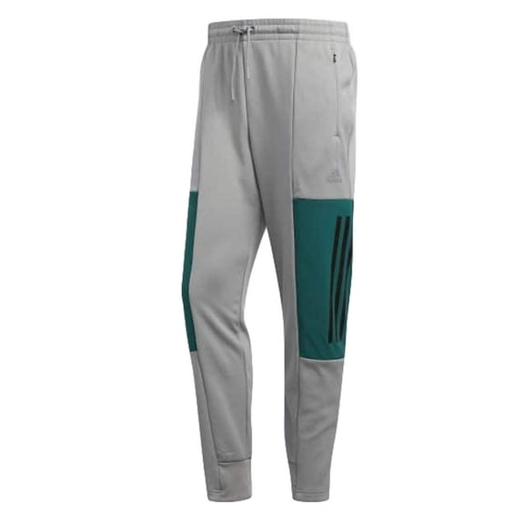 adidas Athletics ID Amp Pants, Medium Grey Heather/Noble Green, Large