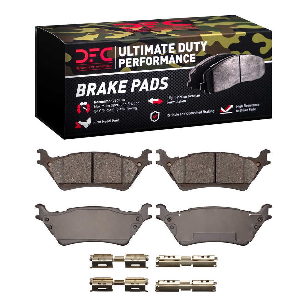 Dynamic Friction Company 1400-1602-01 DFC Ultimate Duty Performance Brake Pads and Hardware Kit