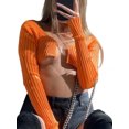 thumbnail image 2 of Kiapeise Women Knitted Sexy Cropped Sweaters Fashion Long Sleeve Cardigan Women Tops Pullovers, 2 of 7