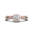 thumbnail image 1 of Twisted Infinity Band Dazzling Boho & hippie 1.75 Carat Round Cut Diamond Moissanite Engagement Ring, Classic Wedding Ring in 10k Solid Rose Gold, Gift For Wife, Bridal Rings, 1 of 4