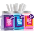 thumbnail image 1 of The Candery Cotton Candy Floss Sugar (paquete de 3) incluye 100 conos premium (paquete de 3 46 oz con 100 conos), 1 of 5
