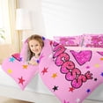 thumbnail image 3 of spefrowx Pink Glitter Letter K Print Full Size Comforter Sets, Princess Bow Crown Bedding Comforter Set, Pink Reversible, 3 Pieces, 1 Comforter and 2 Pillowcases, 3 of 6