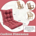 thumbnail image 2 of Snubbull Swing Cushions Set of 4, 42" × 21" × 5" Waterproof Rocking Chair Cushions with Ties for Outdoor Indoor Single Seat Cushions, Fuchsia Red, 2 of 7