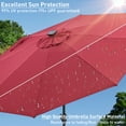 thumbnail image 2 of Ainfox 10ft Patio Umbrella with lights, Outdoor Table Sun Shade Umbrellas with Push Button Tilt/Crank, 8 ribs,Wine Red, 2 of 7