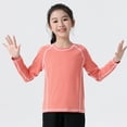 thumbnail image 5 of GYRATEDREAM Kids Summer Moisture Wicking Sports T-Shirt Round Neck Long Sleeve Solid Color Undershirt Quick Dry T-Shirt Boys & Girls Childs 4 Years-14 Years, 5 of 8