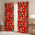 thumbnail image 2 of Manfei Kawaii Gingerbread Man Black Out Curtains,Green Christmas Tree Curtains Pack of 2 (42x63 Each),Red Brown Green Bedroom Curtains For Girls Kids,Breathable Home Decor, 2 of 6