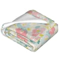 thumbnail image 2 of Salouo Watercolor Wildflowers Print Bed Blankets,Flannel Blanket Comfortable Air Conditioning Blanket Lightweight Blanket for Sofa Bed Travel & Couch -80"x60", 2 of 8