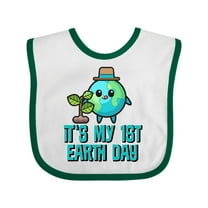 Inktastic My 1st Earth Day 2025 Boys or Girls Baby Bib