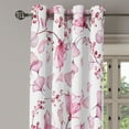 thumbnail image 3 of Ambesonne Floral Grommet Curtain, Modern Romantic Wild Ginkgo, 50"x63", Pink Dried Rose and White, 3 of 5